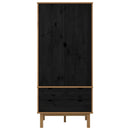 Garderobeskab OTTA Sort 76,5 x 53 x 172 cm Massivt fyrretræ