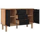Sideboard OTTA Sort 113,5 x 43 x 73 cm Massivt fyrretræ