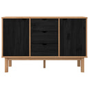 Sideboard OTTA Sort 113,5 x 43 x 73 cm Massivt fyrretræ