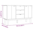 Sideboard OTTA Sort 113,5 x 43 x 73 cm Massivt fyrretræ