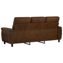 Sofa Brun 214 x 90 x 95 cm Faux Suede Læder