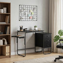 Skrivebord med opbevaring Sort eg 120 x 50 x 75 cm