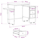 Skrivebord med opbevaring Sort eg 120 x 50 x 75 cm