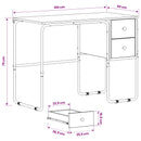 Skrivebord med opbevaring Egetræ 100 x 50 x 75 cm