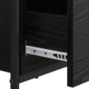 Skrivebord med opbevaring Sort eg 145 x 50 x 75 cm
