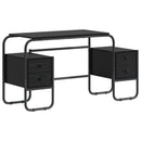 Skrivebord med opbevaring Sort eg 145 x 50 x 75 cm