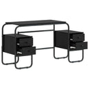 Skrivebord med opbevaring Sort eg 145 x 50 x 75 cm