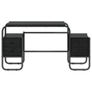 Skrivebord med opbevaring Sort eg 145 x 50 x 75 cm