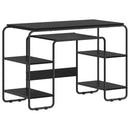 Skrivebord med opbevaring Sort eg 113,5 x 52 x 75,5 cm