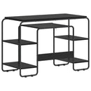 Skrivebord med opbevaring Sort eg 113,5 x 52 x 75,5 cm