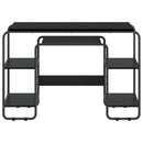 Skrivebord med opbevaring Sort eg 113,5 x 52 x 75,5 cm