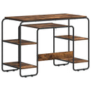 Skrivebord med opbevaring Røget eg 113,5 x 52 x 75,5 cm