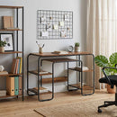 Skrivebord med opbevaring Egetræ 113,5 x 52 x 75,5 cm