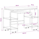 Skrivebord med opbevaring Egetræ 113,5 x 52 x 75,5 cm