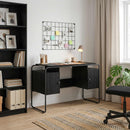 Skrivebord med opbevaring Sort eg 120 x 50,5 x 75,5 cm