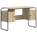 Skrivebord med opbevaring Sonoma-eg 120 x 50,5 x 75,5 cm