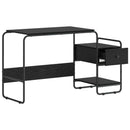 Skrivebord med opbevaring Sort eg 131,5 x 50 x 75,5 cm
