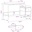Skrivebord med opbevaring Sort eg 131,5 x 50 x 75,5 cm