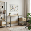 Skrivebord med opbevaring Sonoma-eg 131,5 x 50 x 75,5 cm