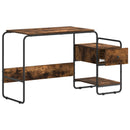 Skrivebord med opbevaring Røget eg 131,5 x 50 x 75,5 cm
