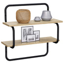 Væghylde med 2 etager Sonoma-eg 80 x 24,5 x 61 cm