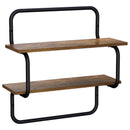 2-lags væghylde Røget eg 80 x 24,5 x 61 cm Konstrueret træ