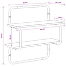 Væghylde med 2 niveauer Sonoma-eg 60 x 24,5 x 61 cm