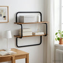 2-lags væghylde Gammelt træ 40 x 24,5 x 61 cm Konstrueret træ