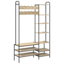 Knagerække med sko bænk Sonoma-eg 120,5 x 34 x 190 cm