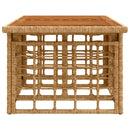 Havemøbel Bord Naturfarvet 100 x 55 x 37 cm PE Rattan og Glas