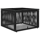 Havemøbel Bord Sort 55 x 55 x 37 cm PE Rattan og Glas