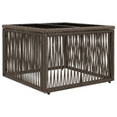 Havemøbel Bord Grå og sort 55 x 55 x 37 cm PE Rattan og Glas