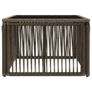 Havemøbel Bord Grå og sort 55 x 55 x 37 cm PE Rattan og Glas