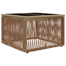Havemøbel Bord Beige og sort 55 x 55 x 37 cm PE Rattan og Glas