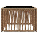 Havemøbel Bord Beige og sort 55 x 55 x 37 cm PE Rattan og Glas