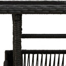 Havemøbel Bord Sort 100 x 55 x 37 cm PE Rattan og Glas