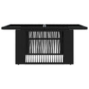 Havemøbel Bord Sort 100 x 55 x 37 cm PE Rattan og Glas