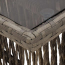 Havemøbel Bord Grå 100 x 55 x 37 cm PE Rattan og Glas
