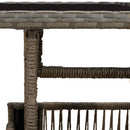 Havemøbel Bord Grå 100 x 55 x 37 cm PE Rattan og Glas