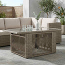 Havemøbel Bord Grå 100 x 55 x 37 cm PE Rattan og Glas