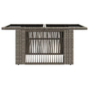 Havemøbel Bord Grå 100 x 55 x 37 cm PE Rattan og Glas