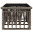 Havemøbel Bord Grå 100 x 55 x 37 cm PE Rattan og Glas