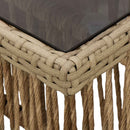 Havemøbel Bord Beige 100 x 55 x 37 cm PE Rattan og Glas