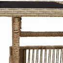 Havemøbel Bord Beige 100 x 55 x 37 cm PE Rattan og Glas