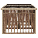 Havemøbel Bord Beige 100 x 55 x 37 cm PE Rattan og Glas