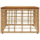 Havemøbel Bord Naturfarvet 55 x 55 x 37 cm PE Rattan og Glas