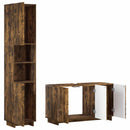 Badeværelsesskabsæt 2 stk. Røget eg Konstrueret træ