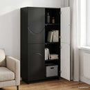 Highboard Sort 79 x 41 x 151 cm Konstrueret træ