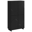 Highboard Sort 79 x 41 x 151 cm Konstrueret træ