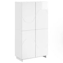 Highboard Hvid højglans 79 x 41 x 151 cm Konstrueret træ